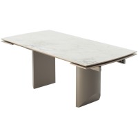 Стол ПУАНТО 200 цвет КРЕМ (BRECHA CREMA ELEGANCE), керамика / Латте каркас