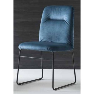 Стул GRETA CB/1904 MET.P15 MATT BLACK/ VENICE S0J OCEAN BLUE