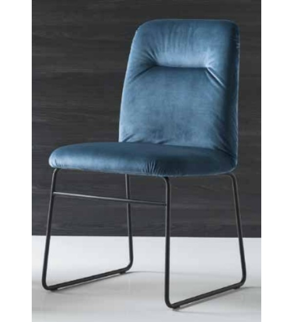 Стул GRETA CB/1904 MET.P15 MATT BLACK/ VENICE S0J OCEAN BLUE