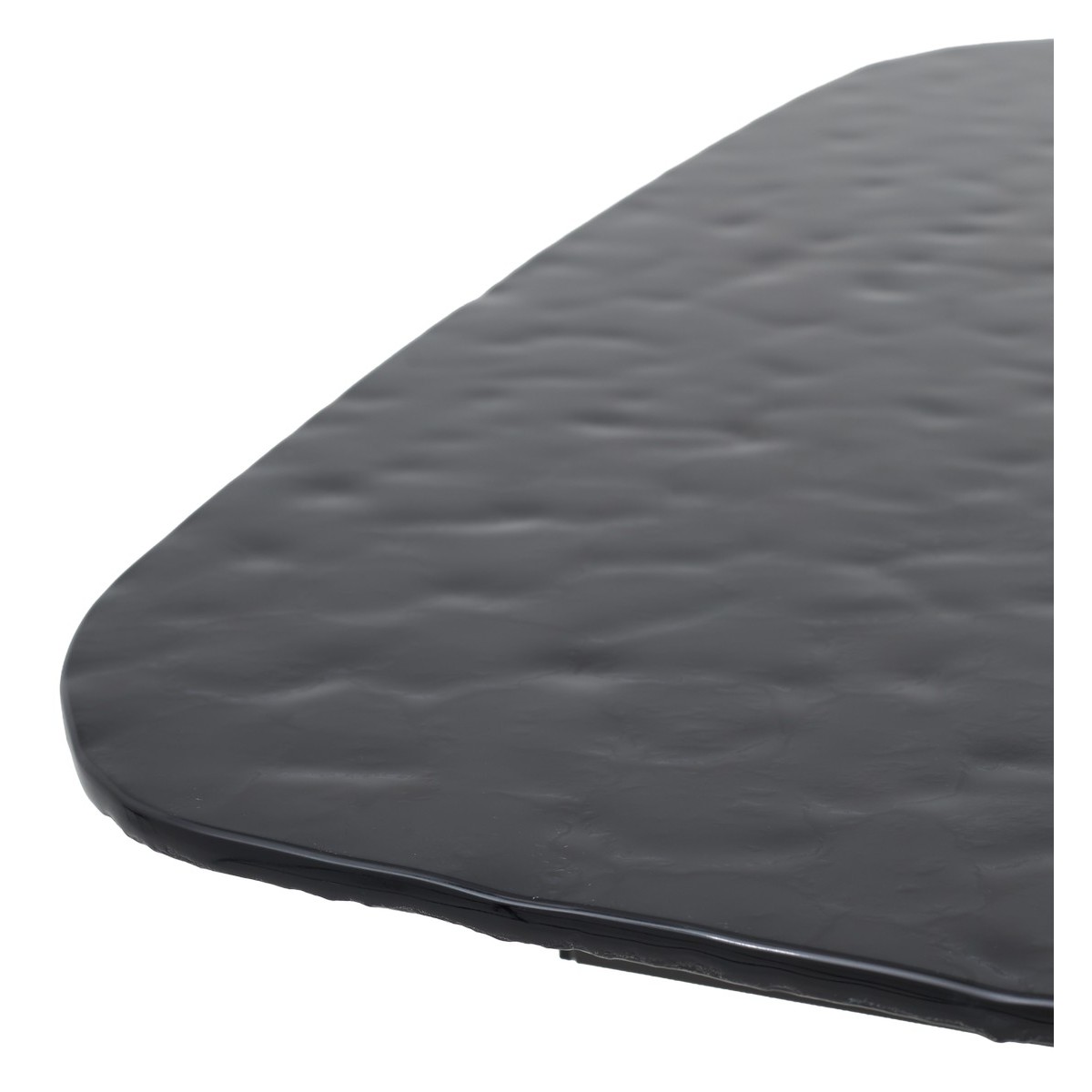 Стол ЛАУРИТЦ (LAURITS) 200 цвет ЧЕРНЫЙ (GREY), стекло BUBBLE / Прозрачный каркас ®DISAUR