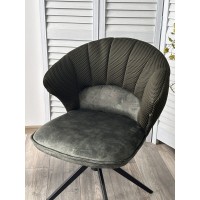 Стул АСТРА (ASTRA) 360 град. поворот Зеленый Sonic 77 ткань/7525-156 велюр / черный каркас, ®DISAUR