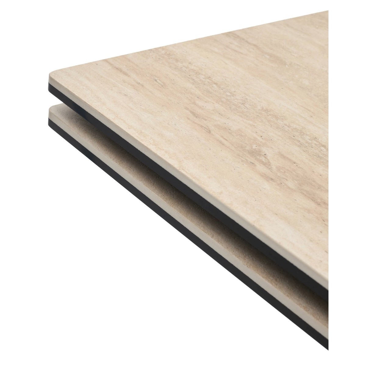 Стол КОСТА (COSTA) 180 ТРАВЕРТИН (MATTE SPANISH TRAVERTINE) керамика/ Латте / Орех натур, ®DISAUR
