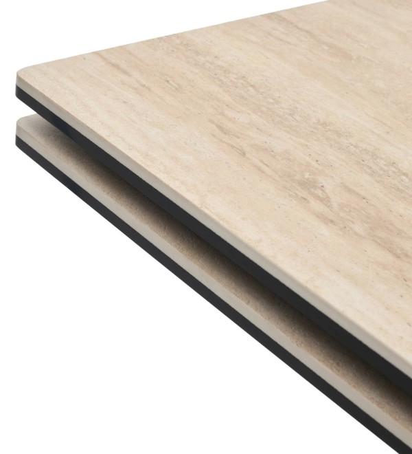 Стол КОСТА (COSTA) 180 ТРАВЕРТИН (MATTE SPANISH TRAVERTINE) керамика/ Латте / Орех натур, ®DISAUR