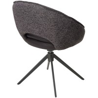 Стул АНАБЕЛЬ (ANABEL) 360 град. поворот Черный  Maison 99# / OTE COBBLE 457 / серый каркас, ®DISAUR