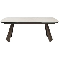 Стол АСТРИД (ASTRID) 200 цвет TL-102 Бежевый мрамор, испанская керамика / Шоколадное золото, ®DISAUR