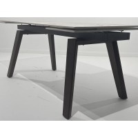Стол БЭТИС (BETIS) 180 цвет Мрамор (MATTE GILDED WHITE SOLID CERAMIC) / Орех (WALNUT), ®DISAUR