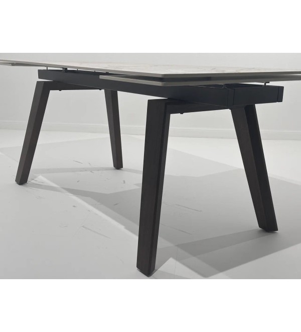 Стол БЭТИС (BETIS) 180 цвет Мрамор (MATTE GILDED WHITE SOLID CERAMIC) / Орех (WALNUT), ®DISAUR