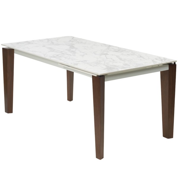 Стол ЭЗМИР (ESMIR) 180 цвет АРАБЕСКАТО (MATTE ARABESCATO SOLID CERAMIC) / ОРЕХ, ®DISAUR