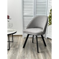 Стул ДУНА (DUNA) 360 град. поворот. B22 Серый, велюр / черный каркас