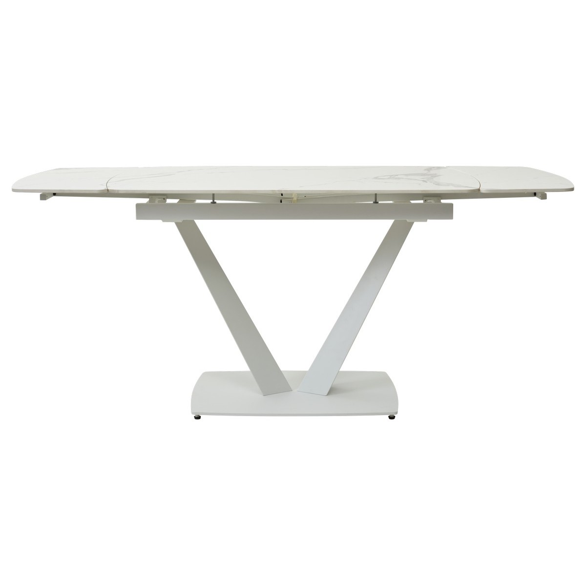 Стол АЛАТРИ (ALATRI) 120 цвет БЕЛЫЙ МРАМОР ГЛЯНЦ. (GLOSS STATUARIO WHITE), керамика / БЕЛЫЙ, ®DISAUR
