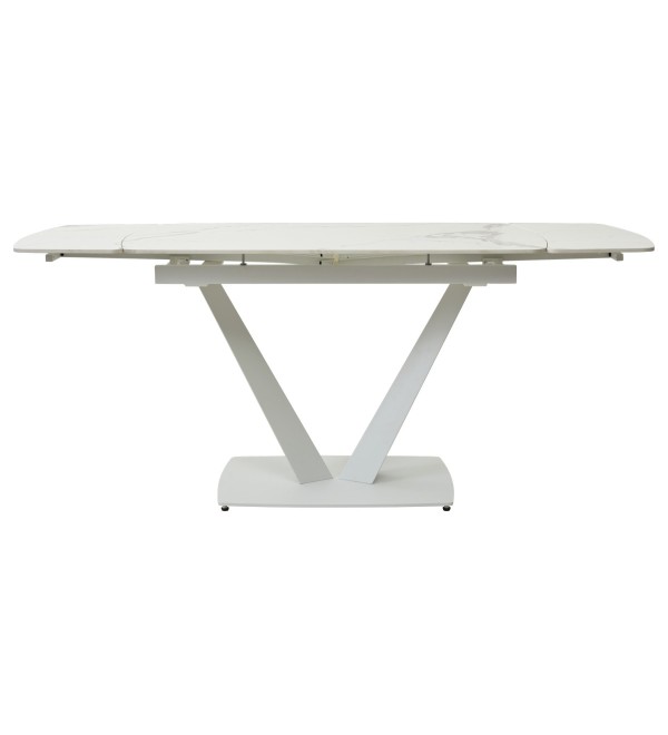 Стол АЛАТРИ (ALATRI) 120 цвет БЕЛЫЙ МРАМОР ГЛЯНЦ. (GLOSS STATUARIO WHITE), керамика / БЕЛЫЙ, ®DISAUR