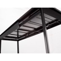 Стол КРЕМОНА (CREMONA) 140 БЕЛЫЙ МРАМОР ГЛЯНЦ (HIGH GLOSS STATUARIO), керамика/ ЧЕРНЫЙ, ®DISAUR