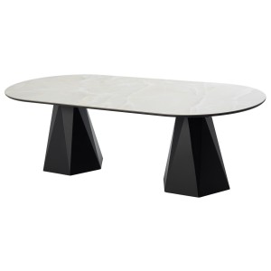 Стол ОРФЕЙ  240 нераскладной цвет ОНИКС (ONYX SABLE PULIDO), керамика / Черный каркас