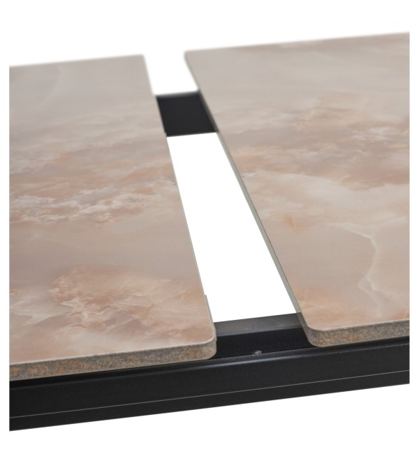 Стол КОРНЕР (CORNER) 120 цвет АМБЕР ЖАДЕ (GLOSS AMBER JADE SOLID CERAMIC) / ЧЕРНЫЙ, ®DISAUR
