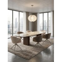 Стул ГИССЕН (GISSEN) 360 град., цвет КОФЕ HP032-08A PU / V885-1, экокожа / ткань / ЛАТТЕ, ®DISAUR