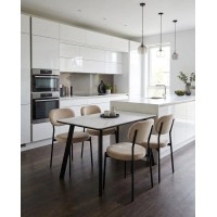 Стол ТИК ТАК 120 цвет ОНИКС, керамика / Черный каркас