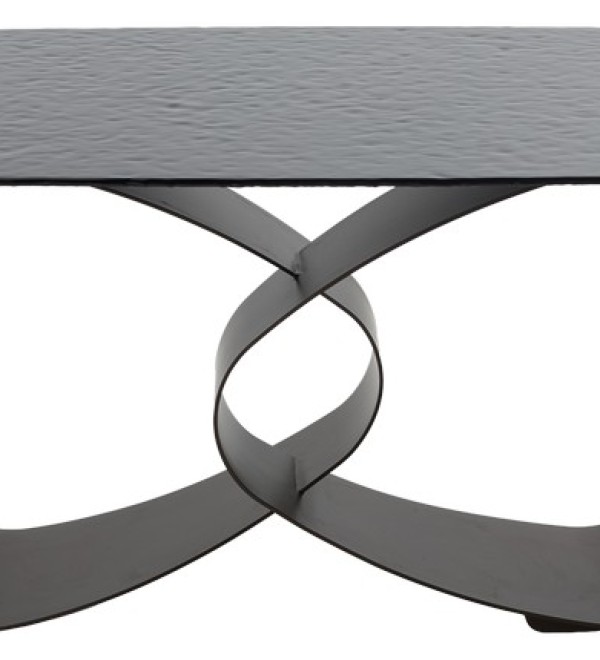 Стол ТОВЕ (TOVE) 240 цвет ЧЕРНЫЙ (GREY), стекло BUBBLE  / Шоколадное золото  ®DISAUR
