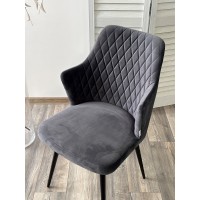 Стул ГЕРМАН (HERMAN) 360 град. BM-3 ТЕМНО-СЕРЫЙ, велюр / черный каркас