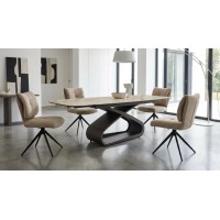 Стул ДЕЛИ (DELI) 360 град, цвет БЕЖЕВЫЙ H300126-2, ткань / ЧЕРНЫЙ каркас, ®DISAUR