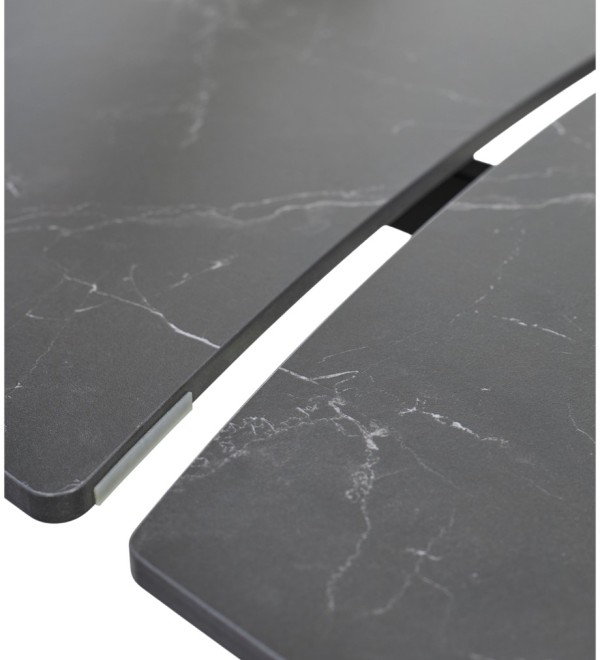 Стол БАЛД (BALDE)120 цвет ЧЕРНЫЙ МРАМОР МАТОВЫЙ (MATT BLACK MARBLE SOLID CERAMIC)/ ЧЕРНЫЙ, ®DISAUR