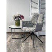 Стул ДАВЕН (DAVEN) 360 град, цвет СЕРЫЙ RIELY-450 /  G1038-04 , ткань  /ТЕМНО-СЕРЫЙ каркас, ®DISAUR