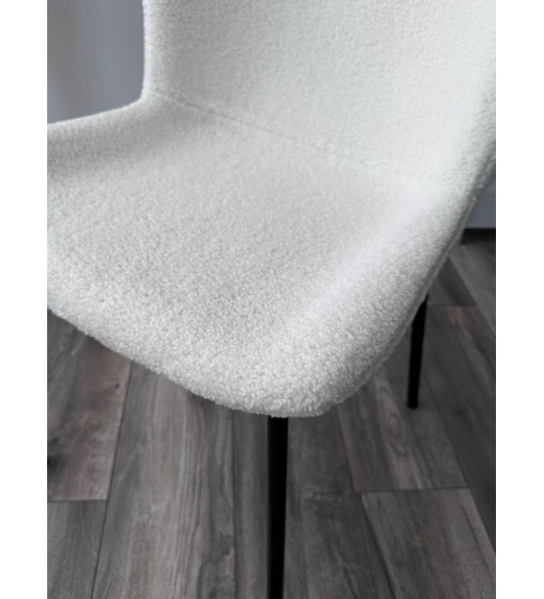 Стул RIYA UF992-01 Белый, teddy / черный каркас М-City