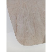Стол КИРАН (KIRAN) 180 БЕЖЕВЫЙ МРАМОР (MATTE SICILY BEIGE SOLID CERAMIC) / Орех темный, ®DISAUR