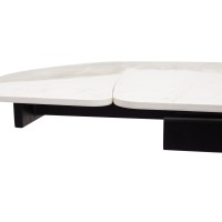 Стол РИВОЛИ (RIVOLI) 140 цвет ПАНДОРА (GLOSS LUXURY PANDORA SOLID CERAMIC) / ЧЕРНЫЙ, ®DISAUR