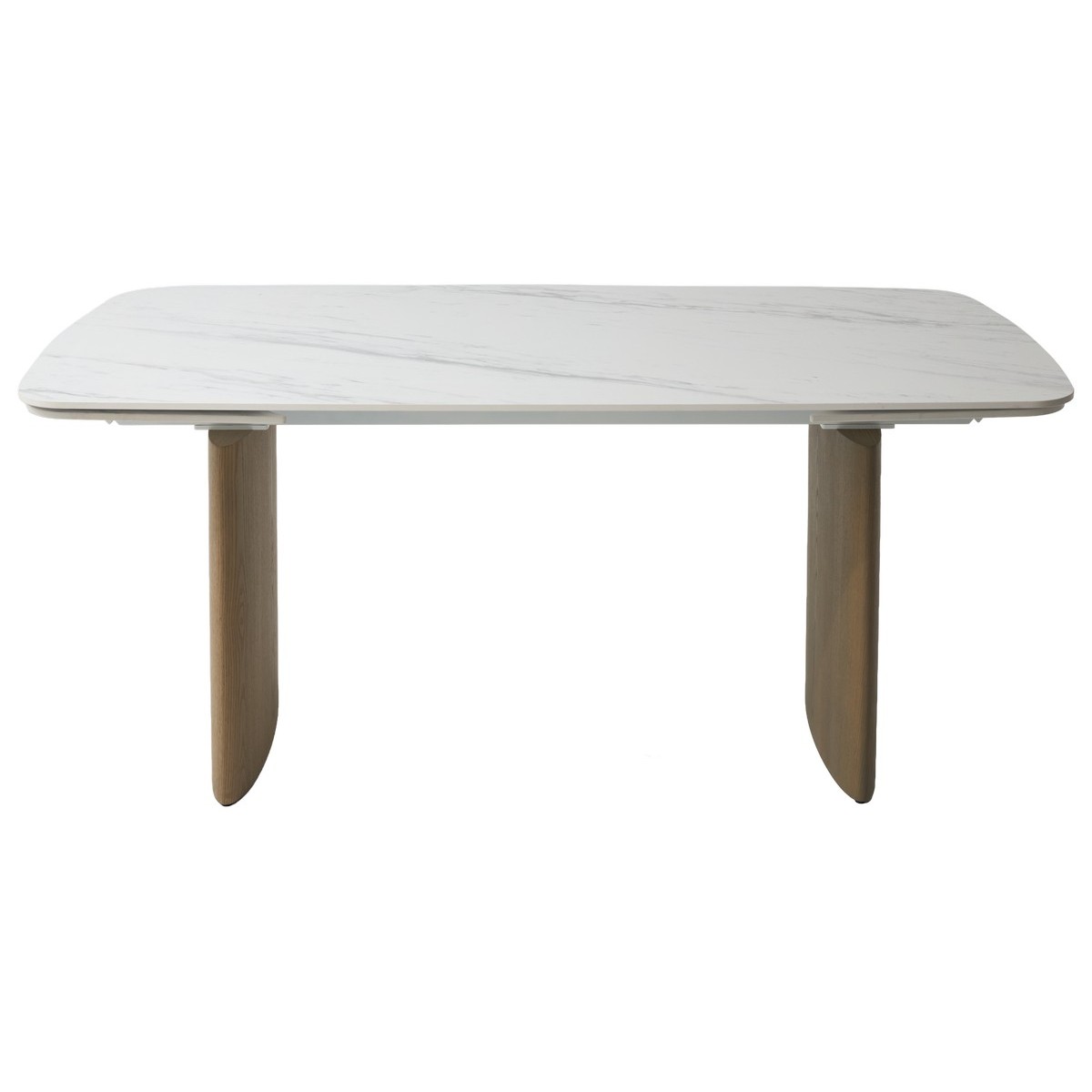 Стол КАЛВИН (CALVIN) 180 цвет КАРРАРА (SEMI-POLISHED SNOW CARRARA SOLID CERAMIC / СЕРЫЙ ДУБ, ®DISAUR