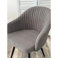 Стул АВИОР (AVIOR) 360 град. поворот. B28 Темно-серый, велюр / черный каркас
