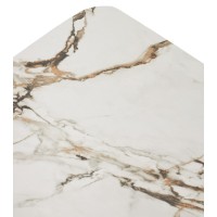 Стол БИРГЕР (BIRGER) 200 цвет KL-188 Бело-коричневый мрамор/ Темно-серый, ®DISAUR