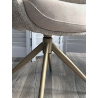 Стул ГРЕЙС (GRACE) 360 град. цвет БЕЖЕВЫЙ PENA-120 / G1229-3, ткань / ШАМПАНЬ  каркас, ®DISAUR