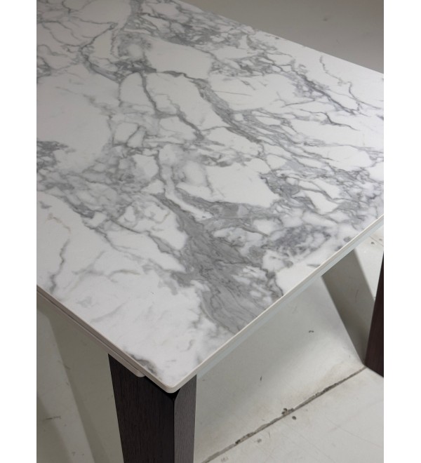 Стол ЭЗМИР (ESMIR) 180 цвет АРАБЕСКАТО (MATTE ARABESCATO SOLID CERAMIC) / ОРЕХ, ®DISAUR