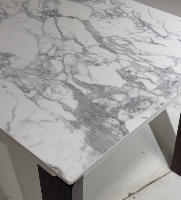 Стол ЭЗМИР (ESMIR) 180 цвет АРАБЕСКАТО (MATTE ARABESCATO SOLID CERAMIC) / ОРЕХ, ®DISAUR