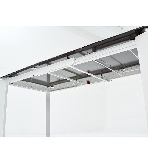Стол КОРНЕР (CORNER) 120 цвет БЕЛЫЙ МРАМОР (HIGH GLOSS STATUARIO) керамика, стекло/ БЕЛЫЙ, ®DISAUR