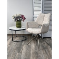 Стул ДАВЕН (DAVEN) 360 град, цвет КРЕМОВЫЙ RIELY-111 /  G1038-101, ткань  / ЛАТТЕ каркас, ®DISAUR