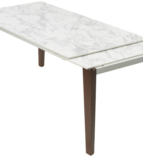 Стол ЭЗМИР (ESMIR) 180 цвет АРАБЕСКАТО (MATTE ARABESCATO SOLID CERAMIC) / ОРЕХ, ®DISAUR