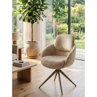Стул ГРЕЙС (GRACE) 360 град., цвет БЕЖЕВЫЙ (PENA-120 / G1229-3, ткань / ЛАТТЕ каркас, ®DISAUR