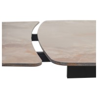 Стол РИВОЛИ (RIVOLI) 140 цвет АМБЕР ЖАДЕ (GLOSS AMBER JADE SOLID CERAMIC) / ЧЕРНЫЙ, ®DISAUR