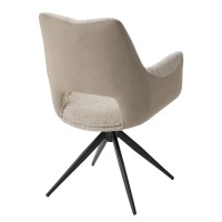 Стул ДАВЕН (DAVEN) 360 град, цвет КРЕМОВЫЙ RIELY-111 / G1038-10, ткань / ТЕМНО-СЕРЫЙ каркас, ®DISAUR