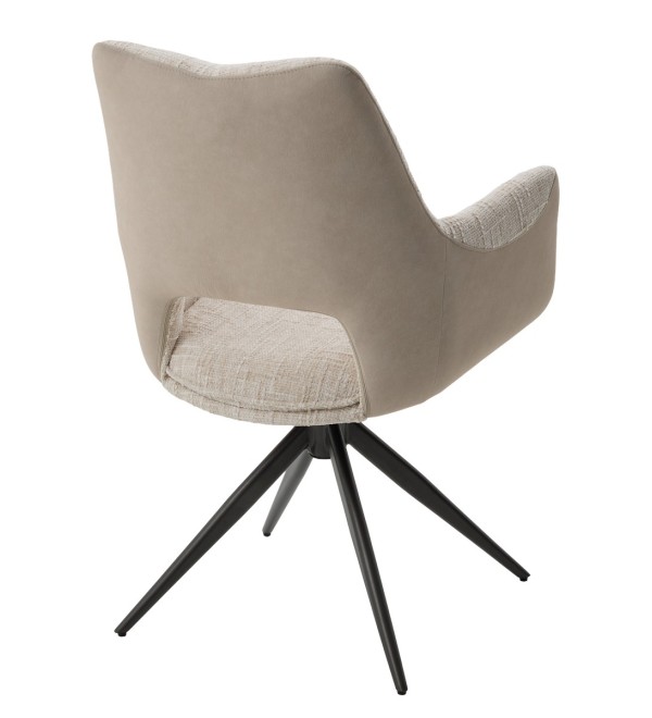Стул ДАВЕН (DAVEN) 360 град, цвет КРЕМОВЫЙ RIELY-111 / G1038-10, ткань / ТЕМНО-СЕРЫЙ каркас, ®DISAUR