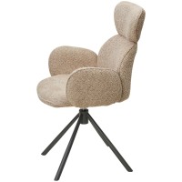 Стул ВАРДИ (VARDY) 360 град.поворот. бежевый букле XD841-06 / Серый, ®DISAUR