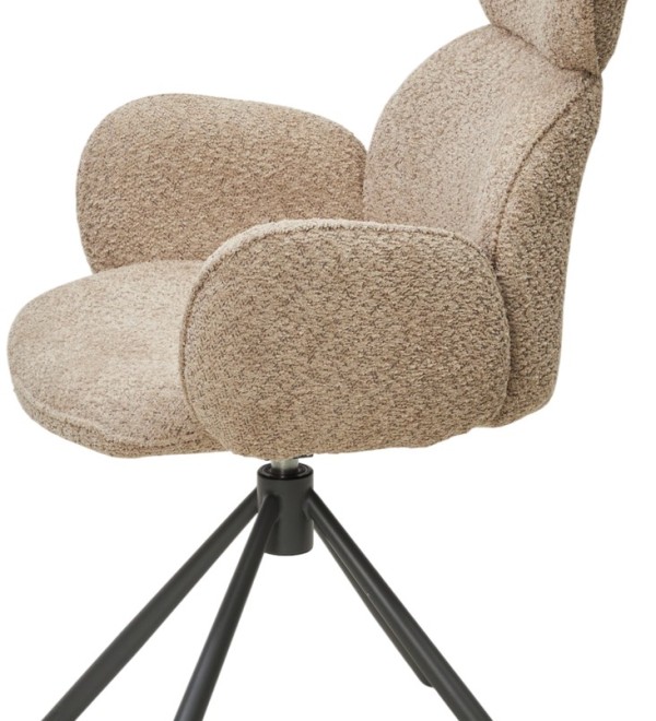 Стул ВАРДИ (VARDY) 360 град.поворот. бежевый букле XD841-06 / Серый, ®DISAUR