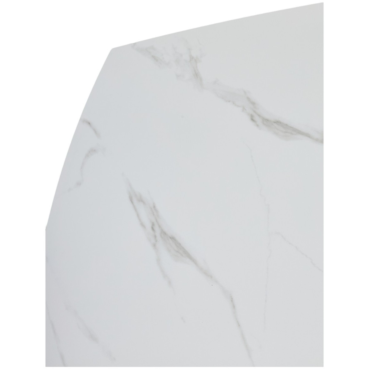Стол БАЛД (BALDE) 140 цвет БЕЛЫЙ МРАМОР МАТОВЫЙ (MATT WHITE MARBLE SOLID CERAMIC) / ЧЕРНЫЙ, ®DISAUR