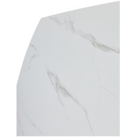 Стол БАЛД (BALDE) 140 цвет БЕЛЫЙ МРАМОР МАТОВЫЙ (MATT WHITE MARBLE SOLID CERAMIC) / ЧЕРНЫЙ, ®DISAUR