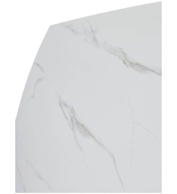 Стол БАЛД (BALDE) 140 цвет БЕЛЫЙ МРАМОР МАТОВЫЙ (MATT WHITE MARBLE SOLID CERAMIC) / ЧЕРНЫЙ, ®DISAUR