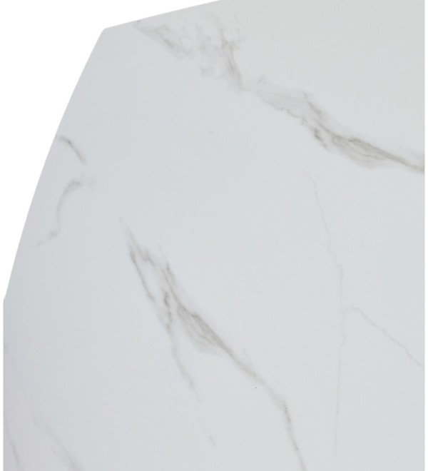 Стол БАЛД (BALDE) 140 цвет БЕЛЫЙ МРАМОР МАТОВЫЙ (MATT WHITE MARBLE SOLID CERAMIC) / ЧЕРНЫЙ, ®DISAUR