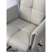 Стул СТИГ (STIG) 360 град. поворот.  HF017-11 / HF017-12 Бежевый, экокожа / Черный каркас, ®DISAUR