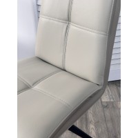Стул ВИГГЕ (VIGGE) 360 град. поворот.  HF017-11 / HF017-12 Бежевый, экокожа / Черный каркас, ®DISAUR
