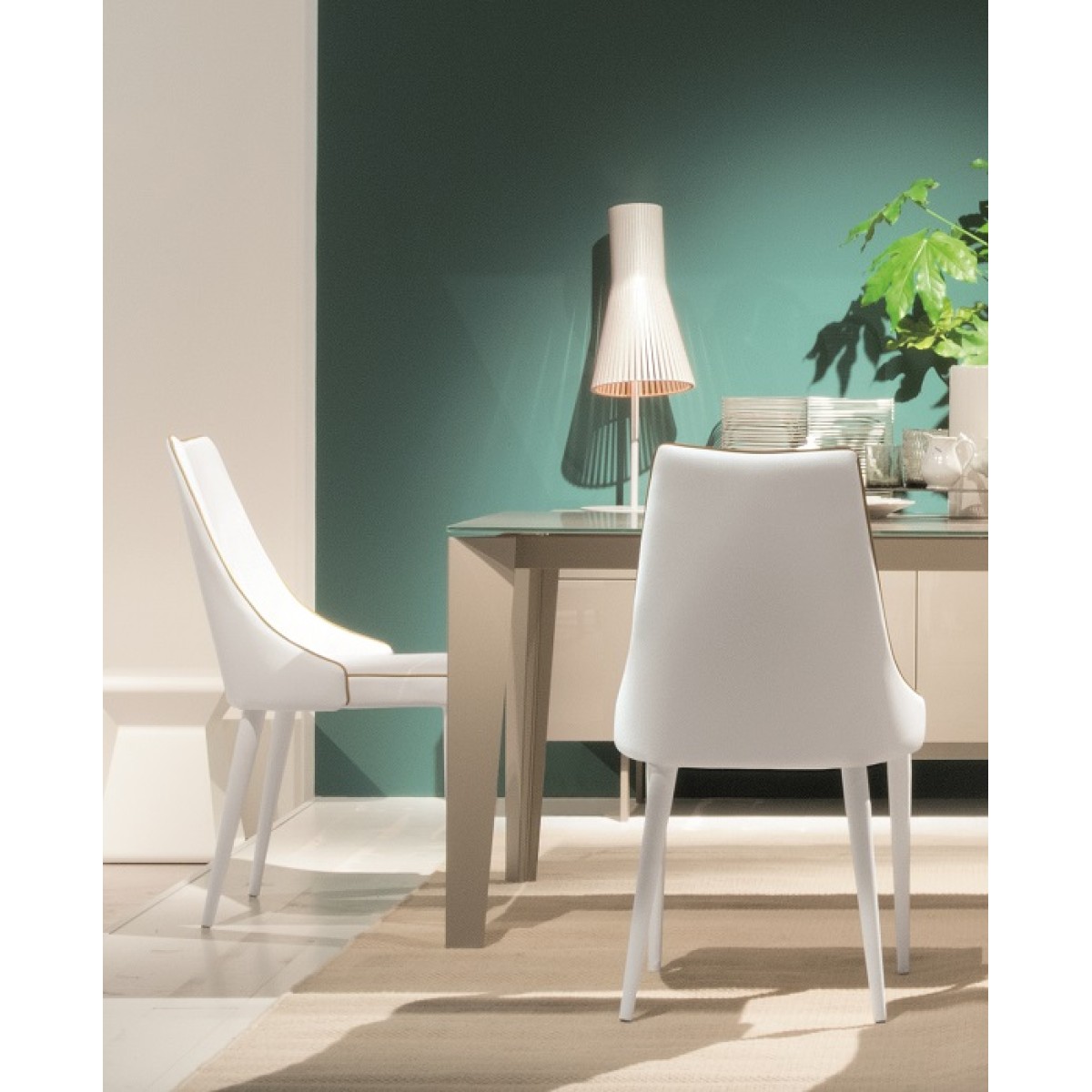 Стул CLARA 40.11 (TR505 white with sand cordonet, экокожа)